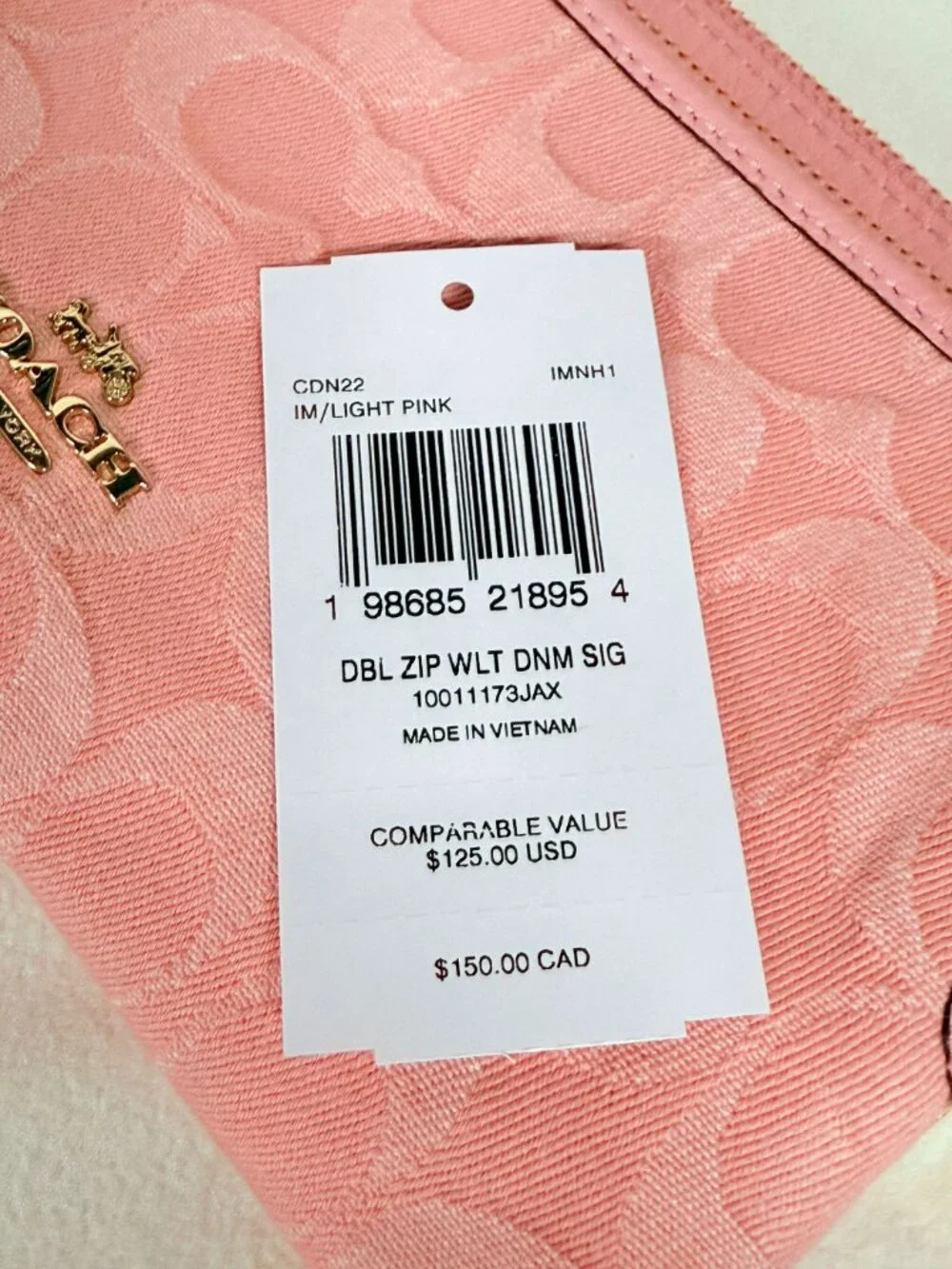 coach Double Zip Wallet In Signature Denim cdn22